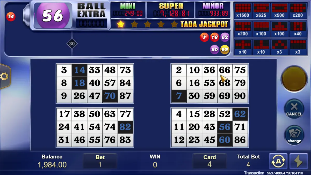 Jackpot Bingo Game